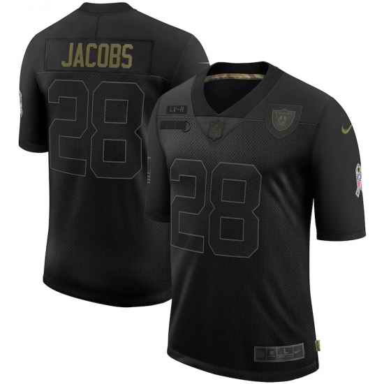 Nike Las Vegas Raiders 28 Josh Jacobs Black 2020 Salute To Service Limited Jersey